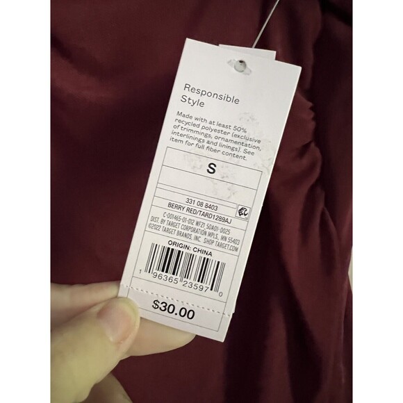 Ruched Mesh Bodycon Dress S Wild Fable Small S Dark Red Sleeveless Mini Cocktail - Picture 4 of 8